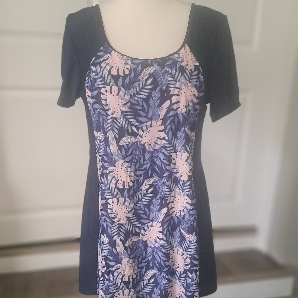 Ecupper One Piece Sleeves Plus Size Modest Tummy Control Swimsuit 4XL NWT